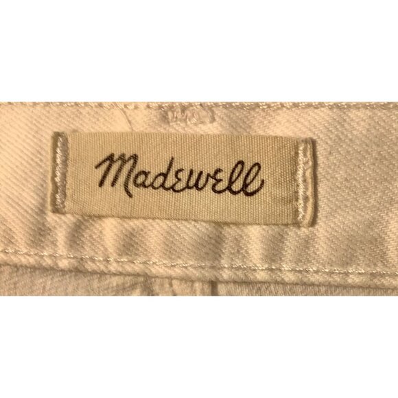 Madewell Perfect Summer Jean 26 White High Rise Straight Cropped Frayed Hem - Picture 3 of 7